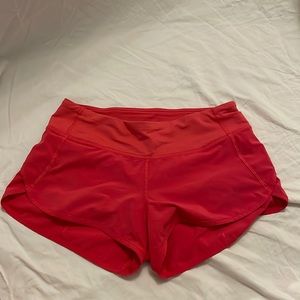 Lululemon Speed Short Medium Rise 2.5 inseam Carnation Red